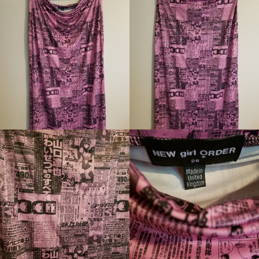 New Girl Order UK 26 Pink Anime Girl Long Skirt